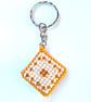 Key Ring, Bag Charm, Embroidered with Beads on Plastic Canvas - Image 2