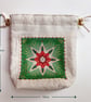 Double Sided Fabric Christmas Gift Bag – Star and Bauble Motif  - Image 3