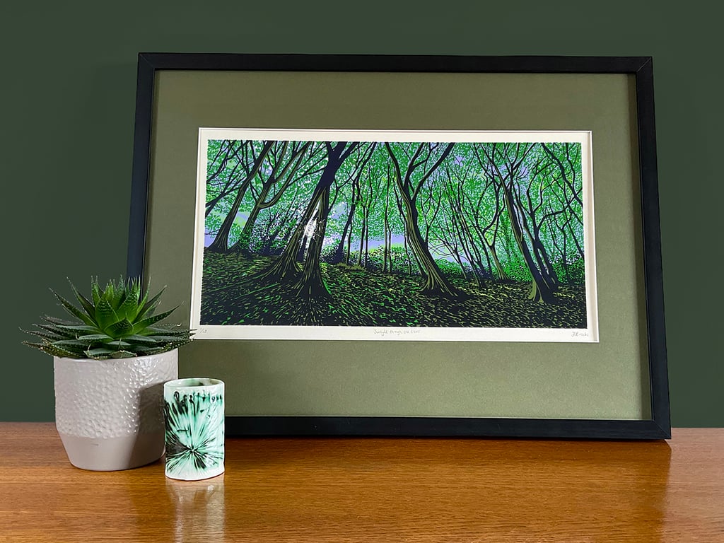 'Sunlight through the trees' original screen print
