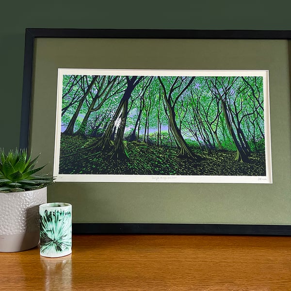 'Sunlight through the trees' original screen print
