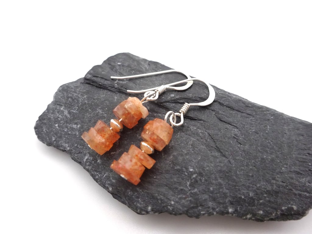 sunstone gemstone earrings