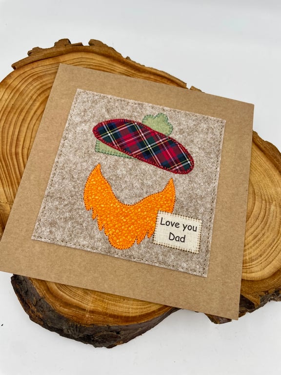 Scottish themed appliqué card for Dad