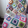  Granny Squares Blanket Multi Coloured Crochet