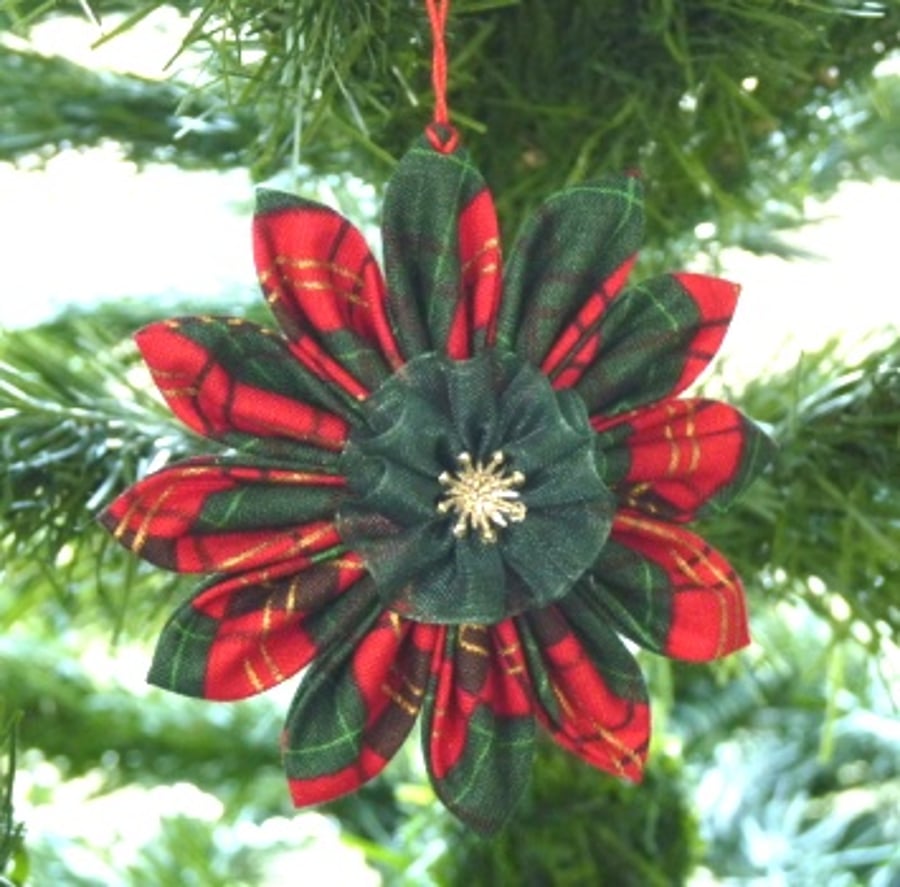 Christmas Tree Decoration In Festive Fabric