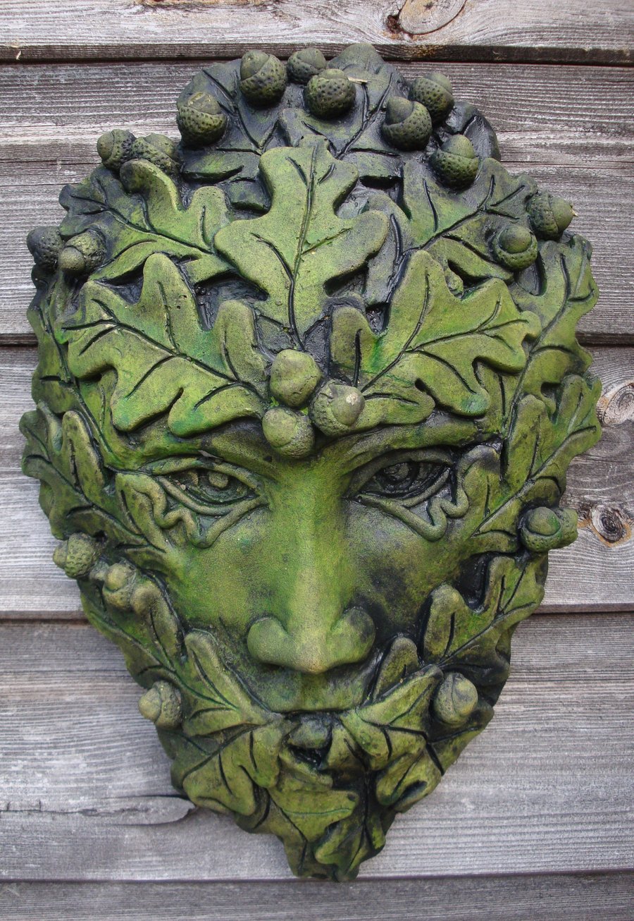 Acorn Green Man Plaque plus Free Pocket Green Man
