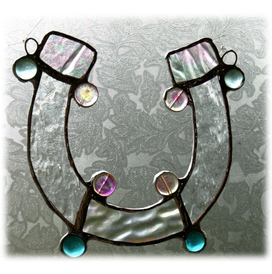 Horseshoe Suncatcher Handmade Stained Glass Wed... Folksy