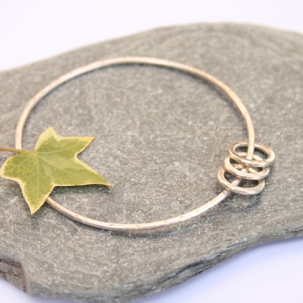 Sterling silver charm bangle
