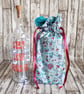 Medium Sized Floral Reusable Gift Bag - Drawstring Gift & Storage Bag - Image 3
