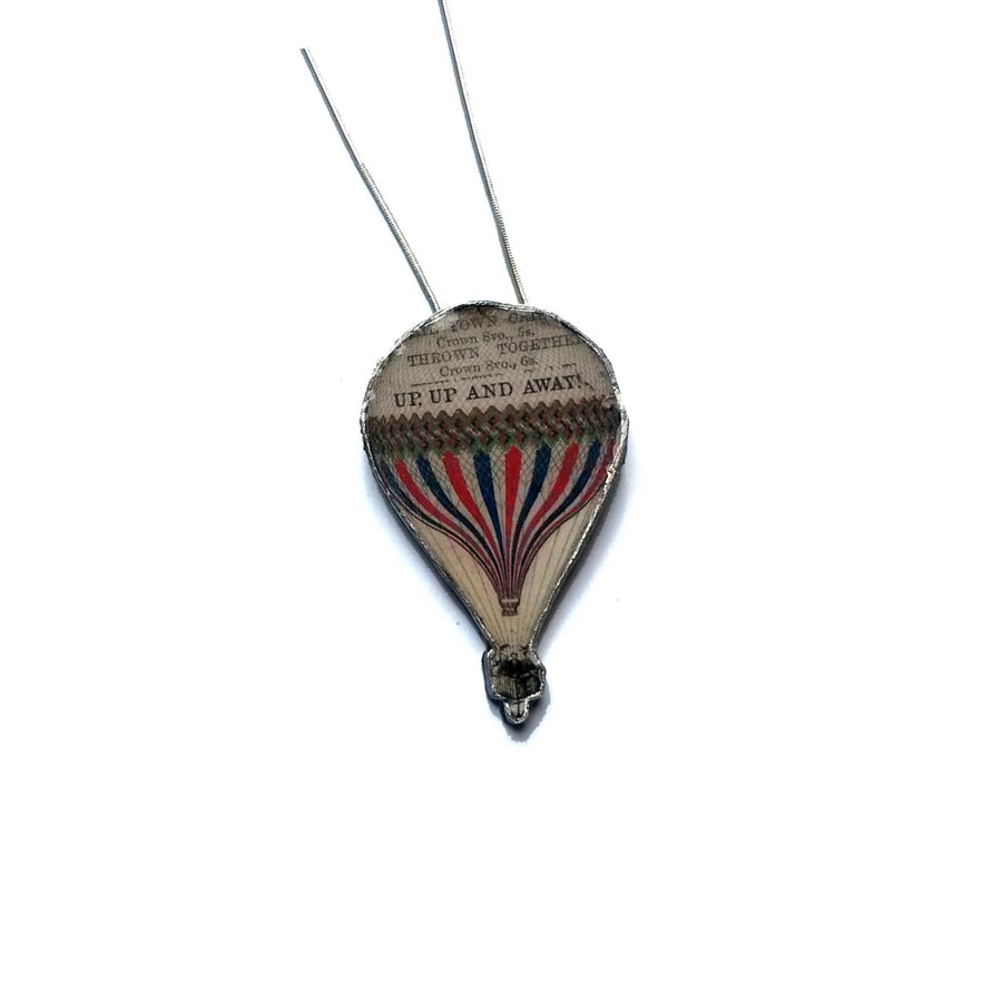 Resin Victoriana Hot Air Balloon Literary Necklace by EllyMental