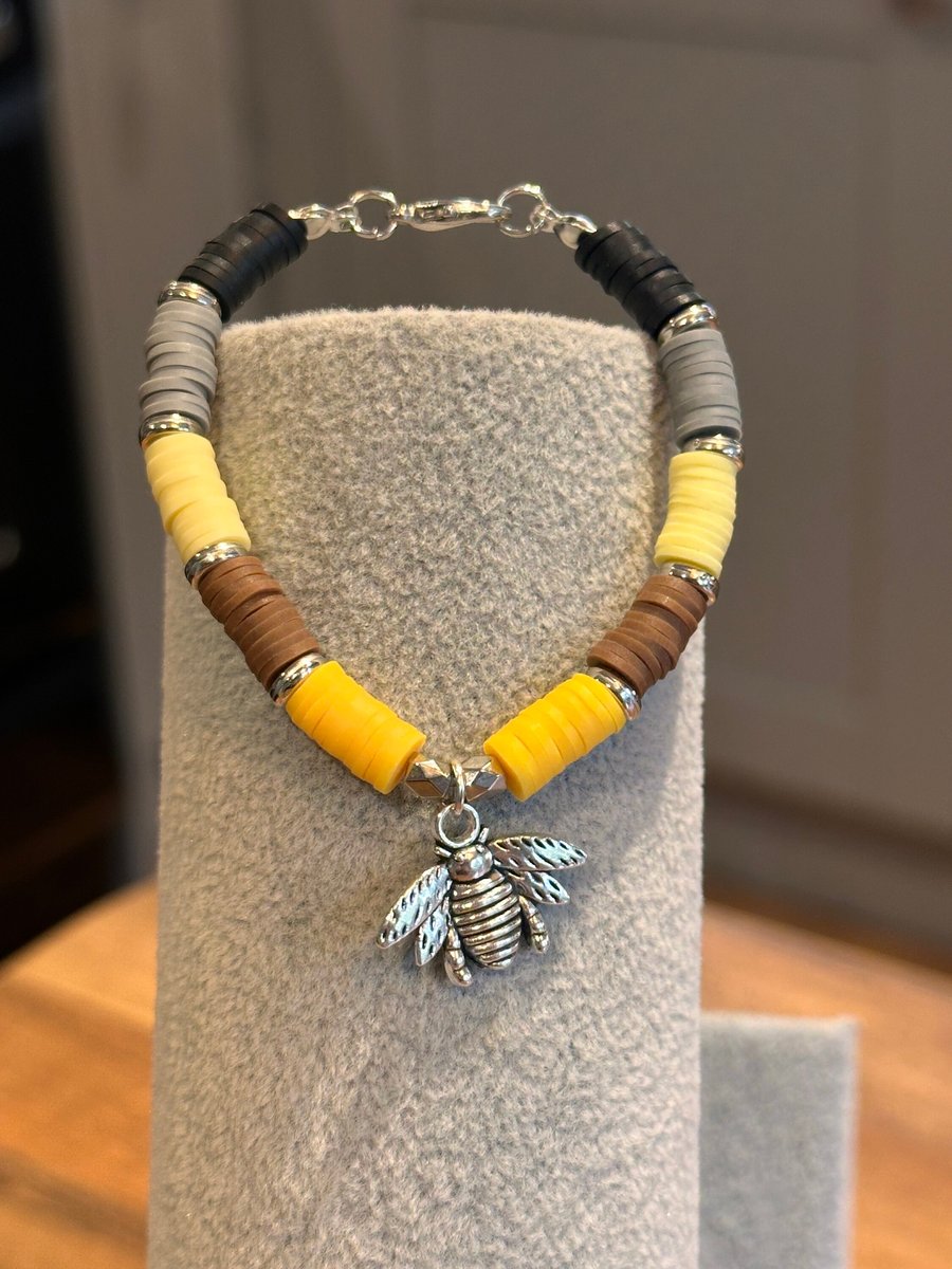 Unique Handmade bracelet with charms - animal bee