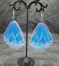 Blue Morpho Butterfly Wing Earrings: Resin Dangle, 925 Silver - Image 7