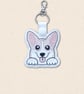 Corgi Keyring - Kawaii Dog Faux Leather Accessory