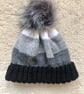 Monochrome Hand Knitted Hat 21 (DK) -Medium - Image 7