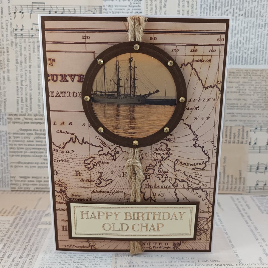 Handmade birthday card - sailing boat