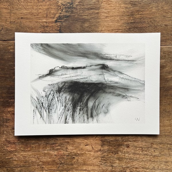 Higger Tor from Carl Wark, Peak District Art Print, Sheffield gift idea