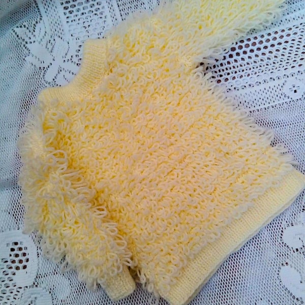 Hand Knitted Girls Looped Jumper, Children's Gift Ideas, Knitted Jumper