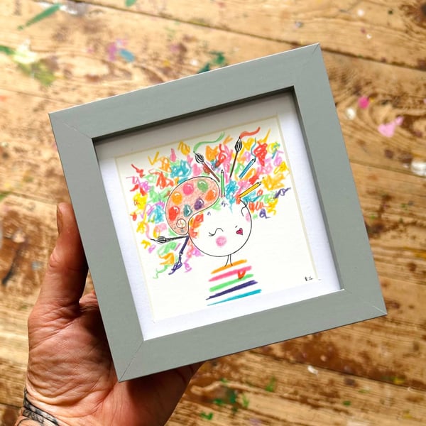 Flo - Framed Original Mini Illustration