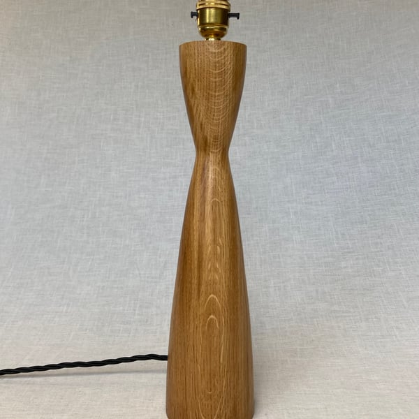 SECONDS SALE - Large hand turned oak lamp base 2, oak table lamp. 42.5cm tall.