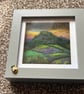 Roseberry Topping sunset needle felt Cleveland hills grey box frame 