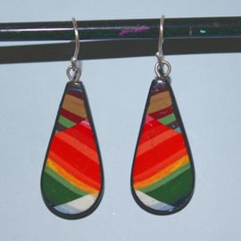 Rich Colours Lozenge Pendant Handmade Designer Earrings