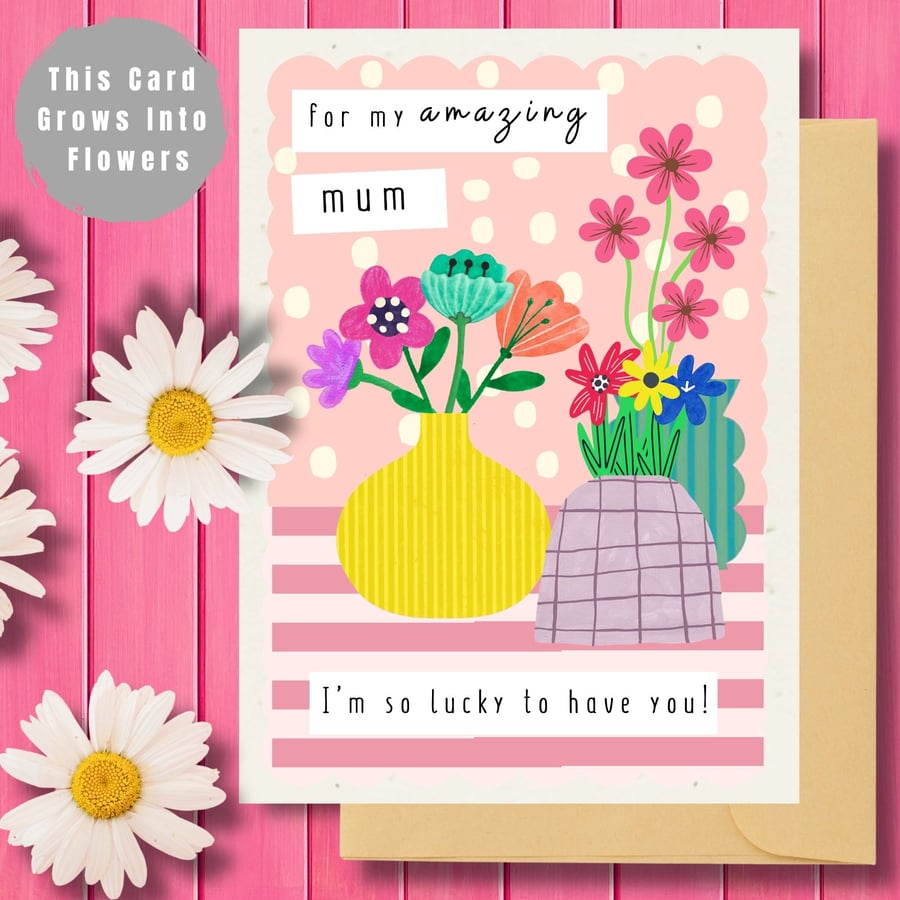 Plantable Mother's Day Card, Wildflower Seed Paper, Ecofriendly
