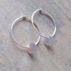 Sterling Silver 18mm Hoop Earrings with Circular Disc Charms