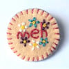 Meh Statement Brooch With Embroidered Flowers Wool Felt