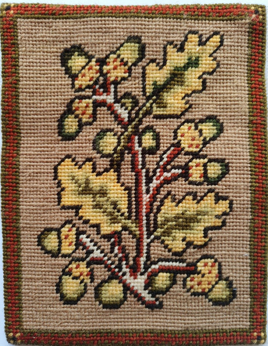 Acorn and Oak leaf Petit Point Kit, Historical Needlepoint, Tapestry, Embroidery