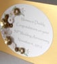 50th golden wedding anniversary card, handmade with quilled flowers - Image 3