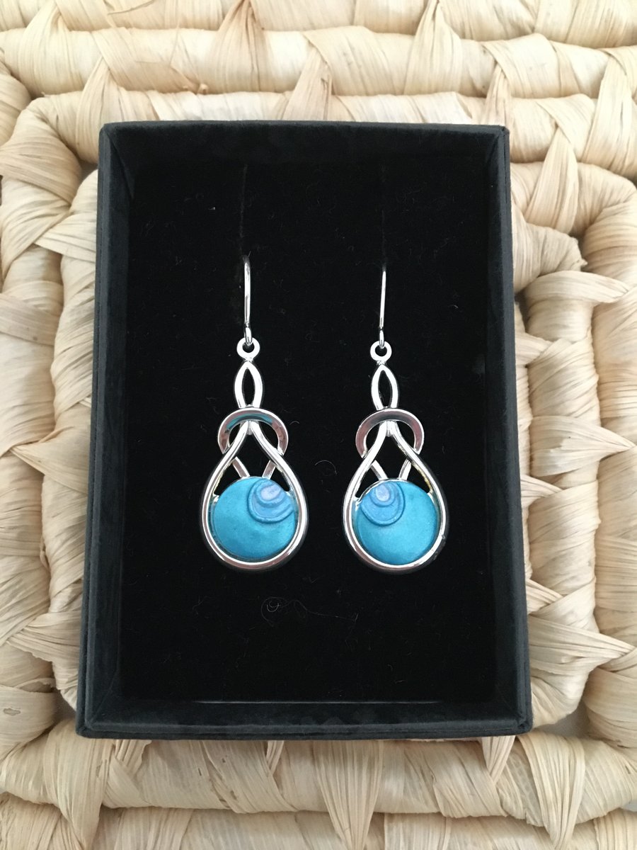 Azure Teardrop Knot Earrings