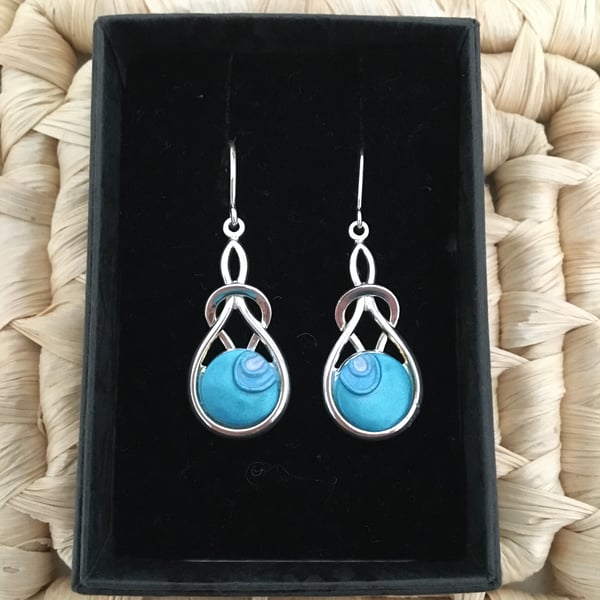 Azure Teardrop Knot Earrings