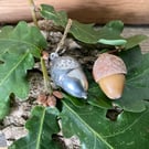 Hand cast pewter acorn pendant