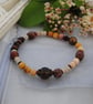 Mookaite, smoky quartz, poppy jasper stretch bracelet - Image 4