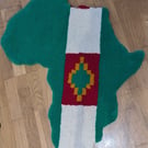 Kente Green Africa Rug – Handmade Afrocentric Textile Art