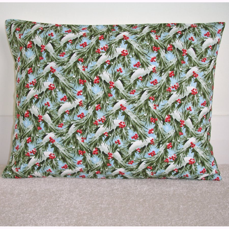 Christmas Cushion Cover Xmas Red Berry Snow Tree Branches