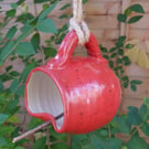 Bird feeder hand thrown in stoneware fully weatherproof wheelthrown pottery 