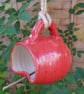 Bird feeder hand thrown in stoneware fully weatherproof wheelthrown pottery 