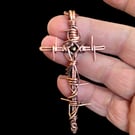 Oxidised Copper Barbed Cross - Goth, Alchemy - Large