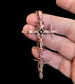 Oxidised Copper Barbed Cross - Goth, Alchemy - Large
