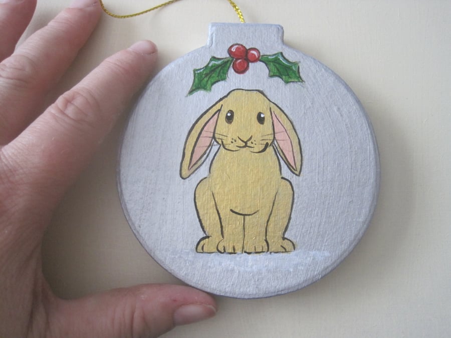 Golden Rabbit Christmas Tree Bauble Decoration