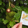 Acorn doll in an oak leaf