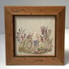 SOLD (Reserved for Christine) Country Garden Hand Embroidery, Hand sewn picture