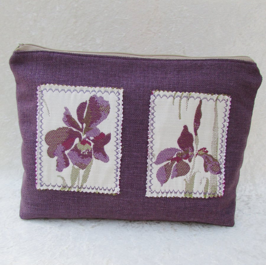 Purple Irises toiletry bag