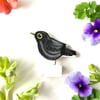 Blackbird pottery ornament