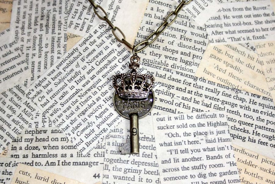 Royal Crown Paris Key Charm Necklace