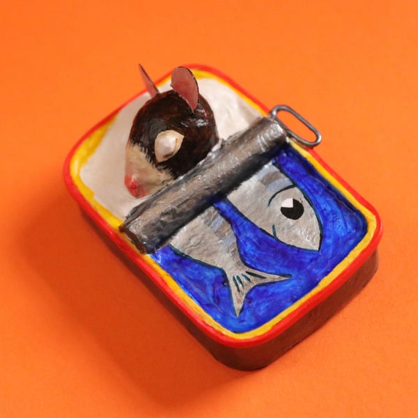 Sardine Can Snooze - Sleepy Mouse - Blue