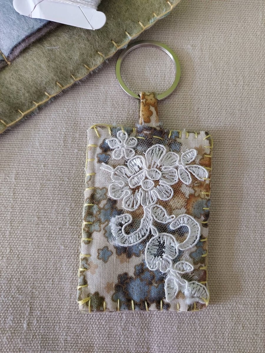 Slow-Stitched Key -  Neutral Blossom Lace
