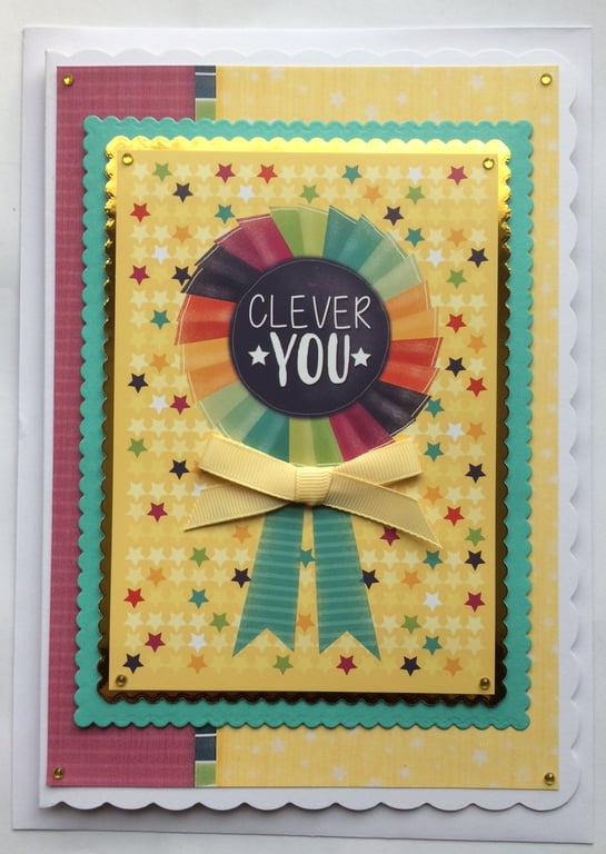 Well Done Card Clever You Congratulations Celebrate Exams Tests