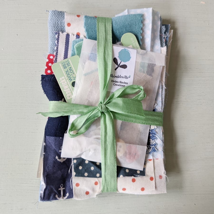 Be Mindful Slow Stitching Fabric and Buttons Bundle 
