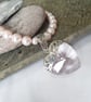 Crystal heart pendant and pearl necklace - Image 1